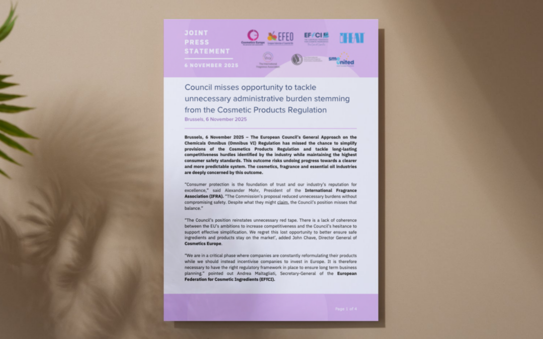 Joint Statement on The EC’s General Approach on the Chemicals Omnibus (Omnibus VI) Regulation